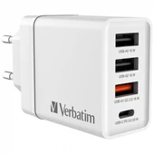 VERBATIM CHR-30EU2 30W 4 Bağlantı Noktalı USB Duvar Şarj Cihazı - Beyaz thumbnail 1