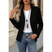 Lucky Life Kadın Uzun Kollu önü Açık Yakalı Süet Ceket thumbnail 1