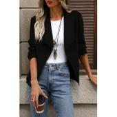 Lucky Life Kadın Uzun Kollu önü Açık Yakalı Süet Ceket thumbnail 2