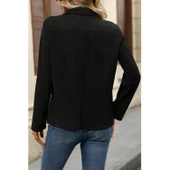 Lucky Life Kadın Uzun Kollu önü Açık Yakalı Süet Ceket thumbnail 3