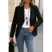 Lucky Life Kadın Uzun Kollu önü Açık Yakalı Süet Ceket thumbnail 4