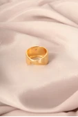 Gold Renk Metal Zirkon Taşlı Kalp Model Ayarlanabilir Kadın Yüzük - 2