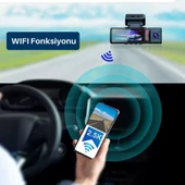 3 Kameralı 4K Ultra HD Ön, iç ve Arka Wifi GPS G-Sensör Park Modu Dashcam Kamera thumbnail 3