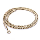 Köşeli Kral Bakla Örgülü Çelik Kolye 4Mm 3183CEK025 thumbnail 2