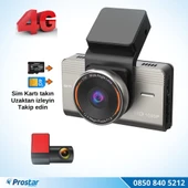 4G Uzaktan izlemeli 2 kameralı 2K+1080P Yüksek Çözünürlüklü Dashcam Kamera thumbnail 2