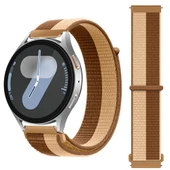 Samsung Galaxy Watch 4 5 6 7 Seri 40 42 43 44 46 47mm Cırt Cırtlı Yumuşak Spor Kumaş Örgü Kordon  Kahverengi thumbnail 1