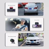 3 Kameralı 4K Ultra HD Ön, iç ve Arka Wifi GPS G-Sensör Park Modu Dashcam Kamera thumbnail 2