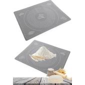 Mucit home Hamur Açma Matı Silikon Yoğurma Matı Gri Hamur Matı Pasta Fırın Altlığı Çok Amaçlı Silikon Mat - 1