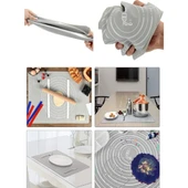 Mucit home Hamur Açma Matı Silikon Yoğurma Matı Gri Hamur Matı Pasta Fırın Altlığı Çok Amaçlı Silikon Mat - 5