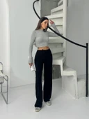 Fitilli şardonlu pantolon siyah a4058 thumbnail 5