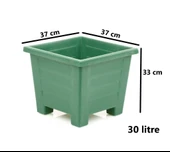 Omnipazar  SY-5848 Dekoratif Plastik Kare Ayaklı Saksı 30 Litre No 5 thumbnail 4