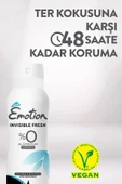 3 Adet Emotion Invisible Fresh Black & White Kadın Deodorant 150ml Vegan, Leke Bırakmaz - 6