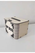 Dekoratif Krem Ahşap Tip Box Kutu Bahşiş Kutusu Kumbara Tipbox - 3