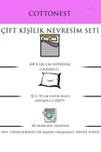 Cottonest Müslin Nevresim Seti Çift kişilik Nevresim 2 Yastık - 3