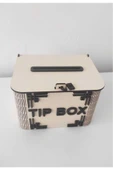 Dekoratif Krem Ahşap Tip Box Kutu Bahşiş Kutusu Kumbara Tipbox - 4
