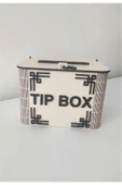 Dekoratif Krem Ahşap Tip Box Kutu Bahşiş Kutusu Kumbara Tipbox - 1