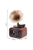 İB GLOBAL Klasik Radyo Görünümlü Gramofon Müzik Kutusu Retro Tarzı Ev Dekorasyon Hediyelik Süs Eşyası - 2