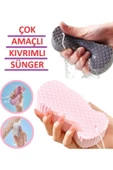 İB GLOBAL Sünger Çok Amaçlı Sihirli Peeling Süngeri Bebek Banyo Süngeri Duş Lifi Kıvrımlı Sünger Yumuşak Lif - 1