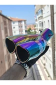 İB GLOBAL Kalpli Çıkış Komple Yanık Egzoz Ucu Çift Çıkış A++ Kalite Egzoz Kafası - 1