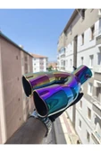 İB GLOBAL Kalpli Çıkış Komple Yanık Egzoz Ucu Çift Çıkış A++ Kalite Egzoz Kafası - 2