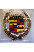 İB GLOBAL Cadillac Logo Sticker - Alüminyum Cadillac Sticker - Etiketçilere Özel Cadillac Logo Arma Sticker - 1