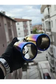 İB GLOBAL Yanık Egzoz Ucu Krom Çift Çıkış Egzoz Kafası - 4