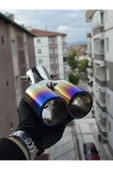 İB GLOBAL Yanık Egzoz Ucu Krom Çift Çıkış Egzoz Kafası thumbnail 4