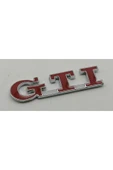 İB GLOBAL Volkswagen Gti Logo Bagaj Çamurluk Yazısı Krom Metal Malzeme 3m 3d Amblem Arma Kırmızı thumbnail 1