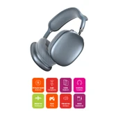 Polosmart PBS229 Kablosuz Bluetooth Şarjlı AUX TF Kart Girişli Kılıflı Kulak Üstü Kulaklık Mavi - 4