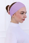 Loggia Kaymayan Silikonlu Bandana Bone Lila - Kadın Tesettür Dikişsiz Kaymaz Geçme - Sportif Saç Bandı - 4