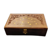 El Yapımı Pirinç Kakma Hint Işi Desenli Takı Kutusu - 2