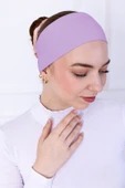 Loggia Kaymayan Silikonlu Bandana Bone Lila - Kadın Tesettür Dikişsiz Kaymaz Geçme - Sportif Saç Bandı - 1