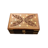 El Yapımı Pirinç Kakma Hint Işi Desenli Takı Kutusu - 1