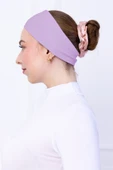 Loggia Kaymayan Silikonlu Bandana Bone Lila - Kadın Tesettür Dikişsiz Kaymaz Geçme - Sportif Saç Bandı - 2
