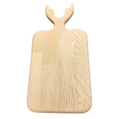 Rustik Geyik Boynuzu Desenli Ahşap Servis Tabağı - 1
