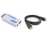 Nintendo Wii Hdmi Hd Tv Kablo Çevirici Dönüştürücü Adaptör + Hdmi Kablo thumbnail 1