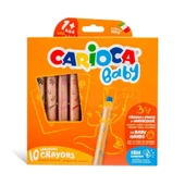 Carioca Baby 3 in 1 Jumbo Ahşap Gövde Boya Kalemi 10lu 42818 - 1