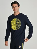 Fenerbahçe Tribün UV Baskılı  Tek Renk Logolu Erkek Sweatshirt - 3