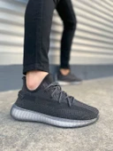 JY305 Pulse Bağcıklı Triko Kumaş Erkek Günlük Spor Ayakkabı TBT - Siyah thumbnail 1