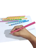 Jumbo Sağ Sol Tutuş Kalemi Elips Girintili Üçgen Kurşun Kalem İlk Kalemim- Açık Yeşil thumbnail 2