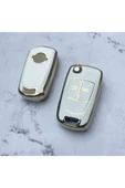 YıldızTuning Opel Vectra C Anahtar Kılıfı Beyaz-Gold thumbnail 1