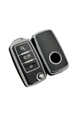 YıldızTuning Seat Altea Anahtar Kılıfı Siyah-Silver - 1