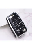 YıldızTuning Volkswagen Golf 7 7.5 Siyah-Silver Anahtar Kılıfı 2013-2020 - 1