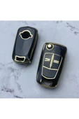 YıldızTuning Opel Astra H Corsa D Zafira B Vectra C Meriva Anahtar Kılıfı Siyah-Gold thumbnail 1