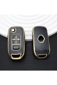 YıldızTuning Renault Express Van Taliant Kaleos Sustalı Anahtar Kılıfı Siyah-Gold thumbnail 1