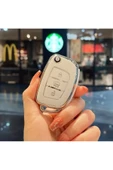 YıldızTuning Hyundai Bayon I20 I10 I30 IX35 Elantra Accent Tuscon Sustalı Anahtar Kılıfı Beyaz-Silver thumbnail 1