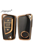 YıldızTuning Toyota Avensis Anahtar Kılıfı Siyah-Gold thumbnail 1