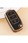 YıldızTuning Volkswagen Jetta Anahtar Kılıfı Siyah-Gold 2005-2017 - 1