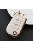YıldızTuning Citroen Jumpy Sustalı Parlak Anahtar Kılıfı Beyaz Renk thumbnail 1