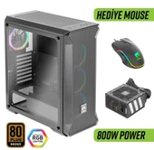 Green Z5 Surena ARGB Gaming Bilgisayar Kasası (4×120mm Fan + Kumanda) – 800W 80+ Bronze PSU Dahil - 1